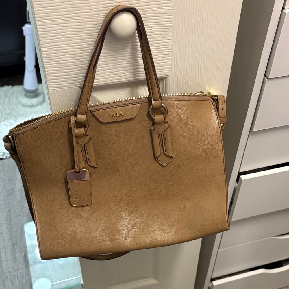 Ralph Lauren Camel Leather Handbag